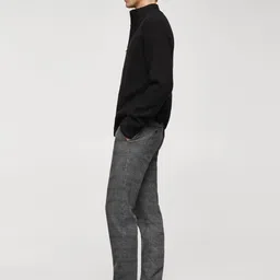 MANGO MAN Checked Slim Fit Trousers image 3