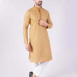 AURIK Men Mandarin Collar Thread Work Kurta image 4