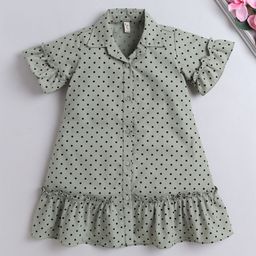The Magic Wand Polka Dot Print Flared Sleeve Fit & Flare Dress-picture-23