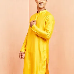 VASTRAMAY Men Mandarin Collar Straight Kurta image 2