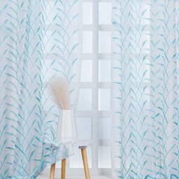 Parda Online White & Blue Embroidered Sheer Long Door Curtain-picture-30
