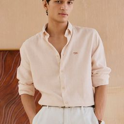 Andamen Men Casual Linen Woven Regular Fit Shirt-picture-31