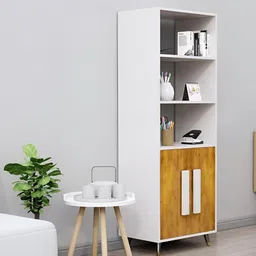 HEXA RED Beige & White Wooden Book Shelf-picture-22