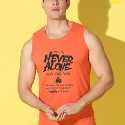 WOOSTRO Pack Of 2 Printed Combed Cotton Gym Vests -VWS26(ALONE ORANGE)(ALONE YELLOW)-picture-13