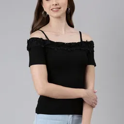 SHOWOFFFF Off-Shoulder Ruffles Top image 2