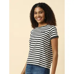 Allen Solly Woman Women Striped Pockets T-shirt image 5