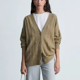 MANGO Women Self-Striped Long Cardigan-image-70