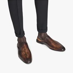 ITALIAN SHOES CO Men Printed Leather Mules-picture-43