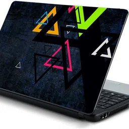 Mitram 5in1 Laptop Accessories Combo 15.6 Inch Triangle Art laptop Skins Stickers, Screen Guard, Key Guard, Mouse Pad and Palmrest Skin for HP-DELL-Lenovo-Asus-Acer Laptops || Notebooks Combo Set image 2