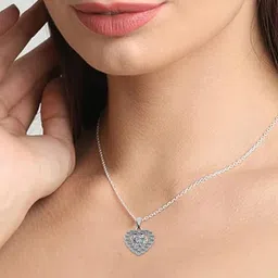 Utkarsh Silver-Plated Heart Shaped Pendants with Chains image 2