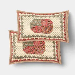 MILAAV Multicoloured Geometric 144 TC King Bedsheet with 2 Pillow Covers image 2