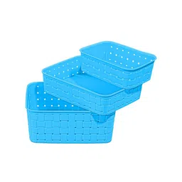 Kuber Industries Blue 3 Pieces Multipurpose Basket Organisers image 3