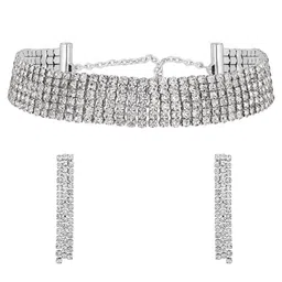 Jazz and Sizzle Silver-Plated Cubic Zirconia-Studded Jewellery Set image 4