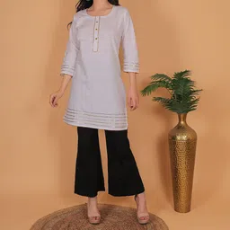 Trendzmy Gotta Patti Cotton Round Neck Straight Kurta-picture-39