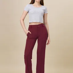Moda Rapido Women Solid Knitted Palazzos-picture-36