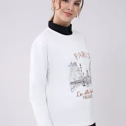 Monte Carlo Women Graphic Printed Regular Fit Long Sleeves Round Neck T-shirt image 3