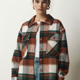 Happiness istanbul Women Checked Longline Tailored Jacket-picture-10