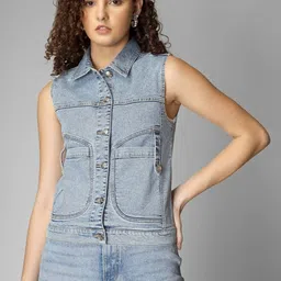 COSMIC TRIO Women Washed Denim Jacket-picture-18