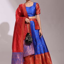 DIVASTRI Semi-Stitched Lehenga & Unstitched Blouse With Dupatta-image-91