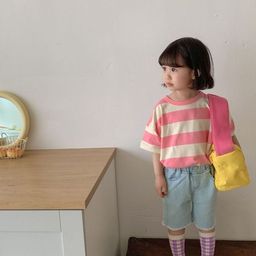 LULU & SKY Girls Striped High Neck Applique T-shirt-picture-5