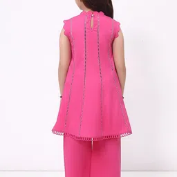 SPUNKIES Girls Regular Pure Cotton A-Line Kurti with Palazzos image 4