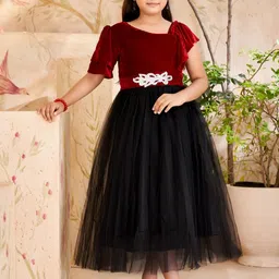 Muhuratam Girls Synthetic Dresses-picture-51