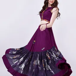 TWAM SUNDARA Printed Patchwork Cotton Ready to Wear Lehenga & Blouse image 3