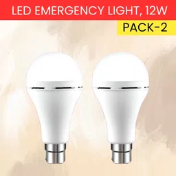 sacro 12W Rechargeable Inverter LED Bulb with Upto 4H.Power Cut Lighting Pack of_2D449 4 hrs Bulb Emergency Light image 1