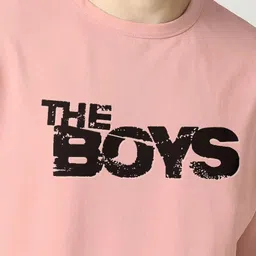 zbio Men Top & Shorts Set Pink Solid, Printed image 3