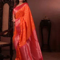 all about you Ethnic Motifs Woven Design Pure Silk Kanjeevaram Saree image 4