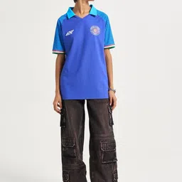 SIX5SIX Striped Polo Collar Raglan Sleeves Regular Fit Indian Cricket Team Sports Jersey-picture-37