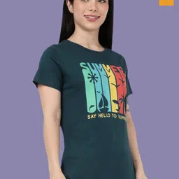 Kryptic Women Pack Of 2 Printed Pure Cotton Relaxed Fit Lounge T-shirts-picture-31