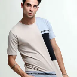 Estilocus Colourblocked Short Sleeves Cotton T-shirt-picture-53