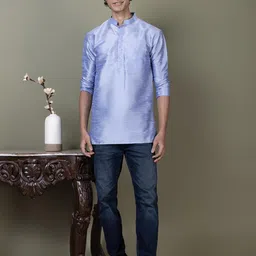 PulseIQ Men Dupion Silk Straight Kurtas image 4