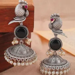 HHJEWELRY Black Brass Earrings-picture-34