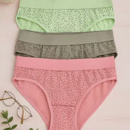 FiveFlag Pack of 3 Printed Mid-Rise Hipster Briefs-image-83