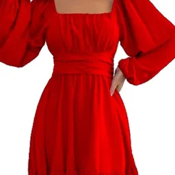 feuty Gathered or Pleated Fit & Flare Above Knee Dress image 2