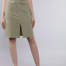 Tokyo Talkies Solid Knee Length Women Pencil Skirt-picture-10