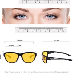 Arzonai Unisex Yellow Lens & Black Sunglasses with image 3