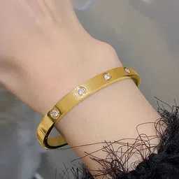 Krelin Gold-Plated Crystals Studded Bangle-Style Bracelet image 4