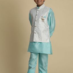 Pro-Ethic STYLE DEVELOPER Boys Regular Pure Silk Kurta with Pyjamas-picture-29