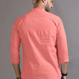 Fifth U Men Peach Kurta image 3