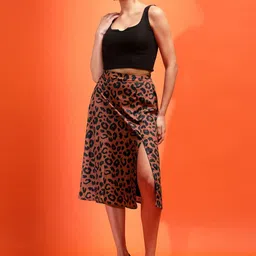 Kotty Printed A-Line Midi Skirt image 5
