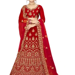 Maroosh Embroidered Thread Work Unstitched Lehenga & Blouse With Dupatta-picture-39