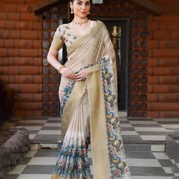 Sanwariya Silk Floral Zari Poly Chiffon Saree-picture-29