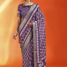 Anouk Rustic Ethnic Motifs Zari Silk Cotton Sungudi Saree-image-79
