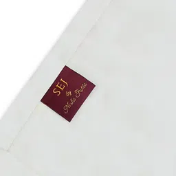 sej by nisha gupta Blue Floral Polyester 9 Ft Light Filtering Eyelet Door Curtains (Set of 2) image 5