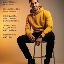 Adro Campus League Legacy Crew 320 GSM Fleece Printed Graphic Hoodie image 2