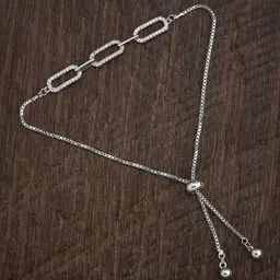 Kushal's Fashion Jewellery Cubic Zirconia Rhodium-Plated Link Bracelet-image-67