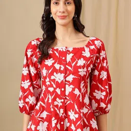 JANAKDULARI CREATION Floral Print Cotton Top-picture-22